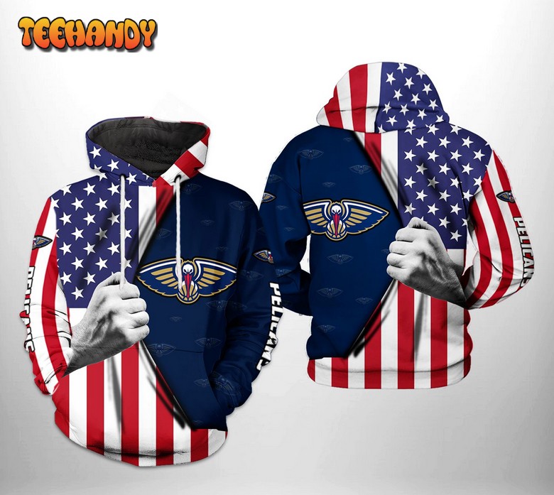 New Orleans Pelicans NBA US Flag Team 3D Printed Hoodie