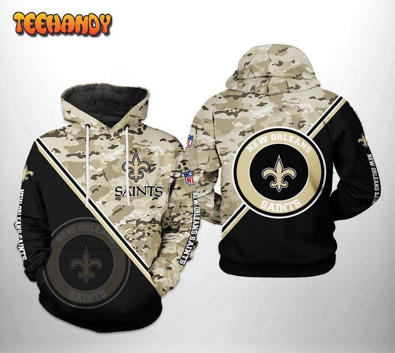 New Orleans Saints NFL Camo Team 3D Printed Hoodie