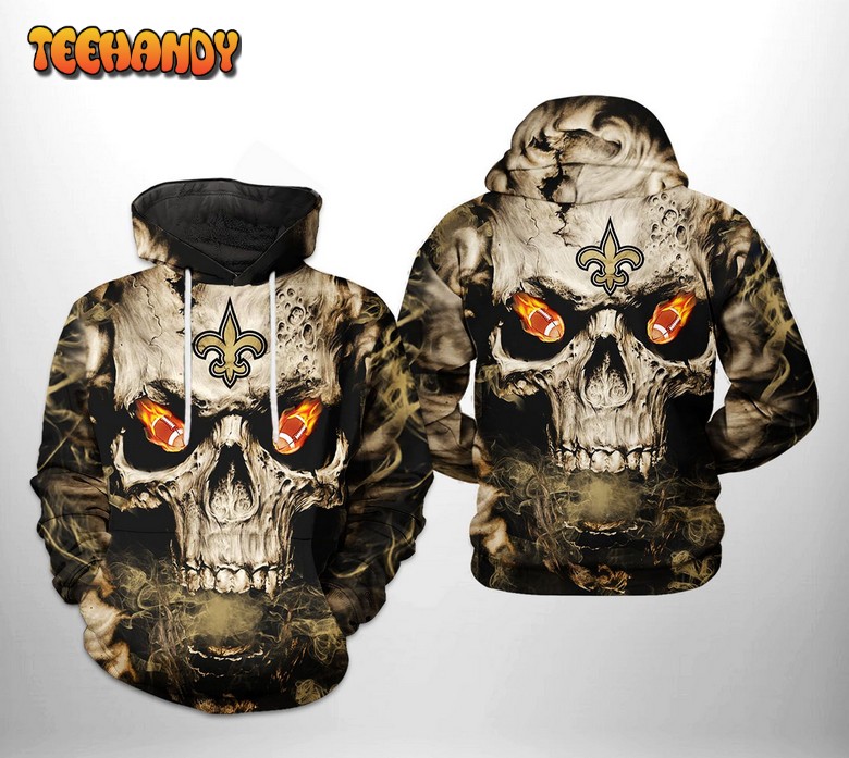 New Orleans Saints NFL Skull Team 3D Printed Hoodie