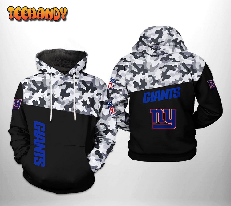 New York Giants NFL Camo Veteran Team 3D Printed Hoodie