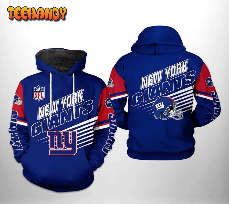 New York Giants NFL Team 3D Printed Hoodie Zipper Hoodie