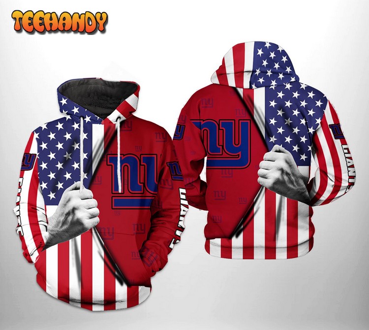 New York Giants NFL US Flag Team 3D Printed Hoodie Zipper Hoodie