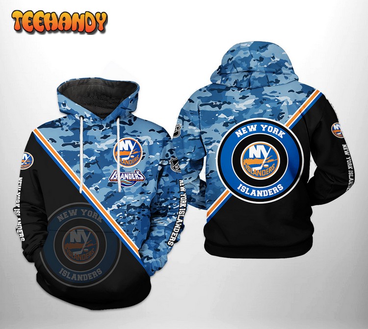 New York Islanders NHL Camo Team 3D Printed Hoodie Zipper Hoodie