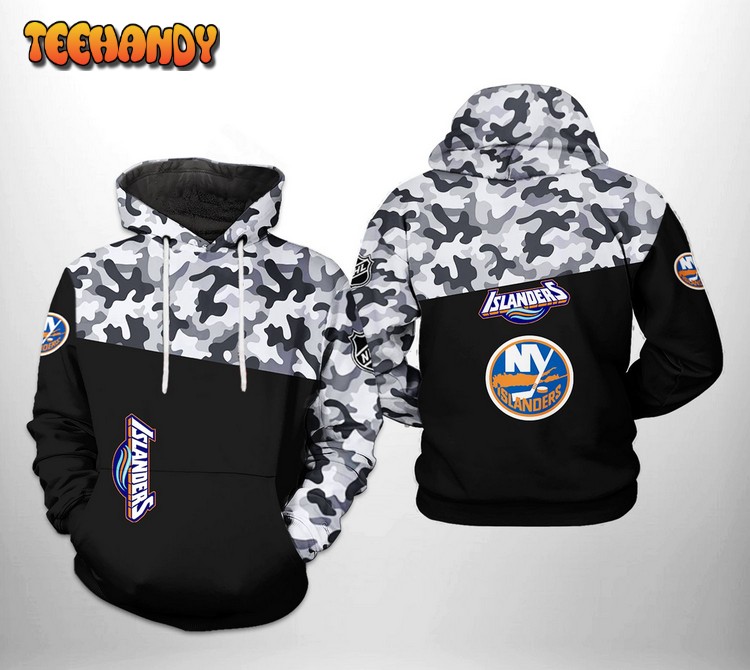 New York Islanders NHL Camo Veteran 3D Printed Hoodie Zipper Hoodie