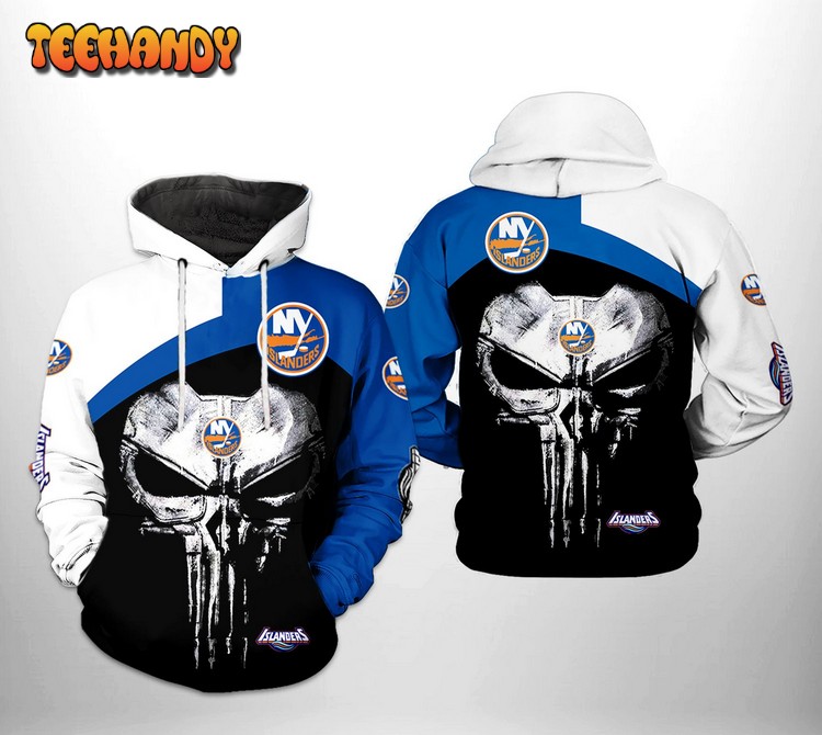 New York Islanders NHL Skull Punisher 3D Printed Hoodie Zipper Hoodie