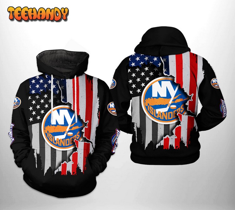 New York Islanders NHL US FLag Team 3D Printed Hoodie Zipper Hoodie