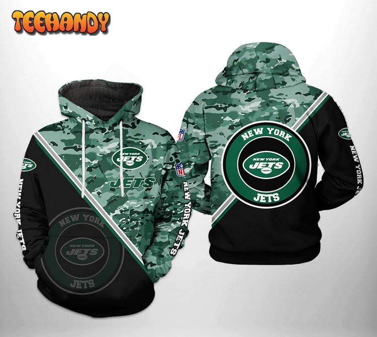 New York Jets NFL Camo Team 3D Printed Hoodie Zipper Hoodie