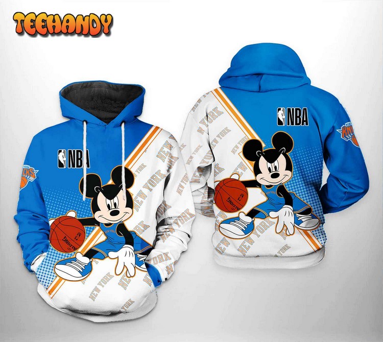 New York Knicks NBA Mickey 3D Printed Hoodie Zipper Hoodie