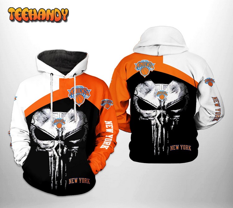 New York Knicks NBA Skull Punisher Team 3D Printed Hoodie