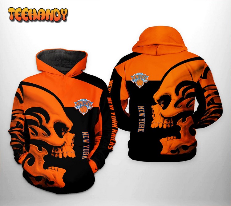 New York Knicks NBA Skull Team 3D Printed Hoodie Zipper Hoodie