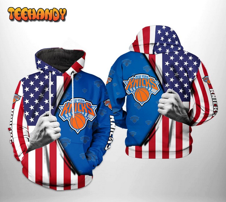 New York Knicks NBA US Flag Team 3D Printed Hoodie