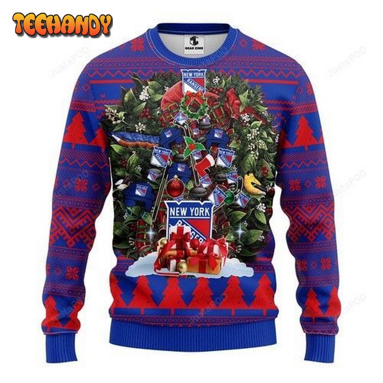 New York Rangers Tree Christmas For Unisex Ugly Christmas Sweater