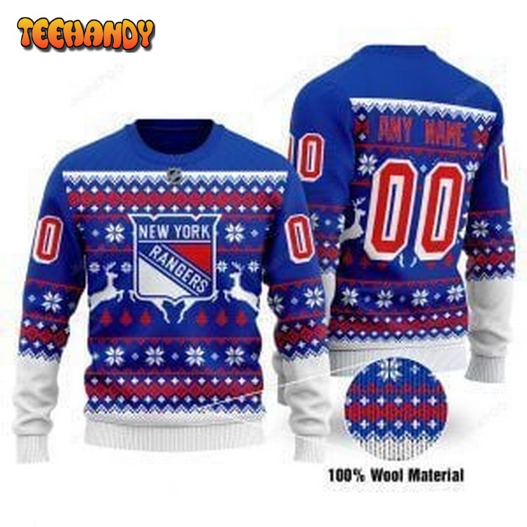 New York Rangers Ugly Christmas Sweater, All Over Print Sweatshirt