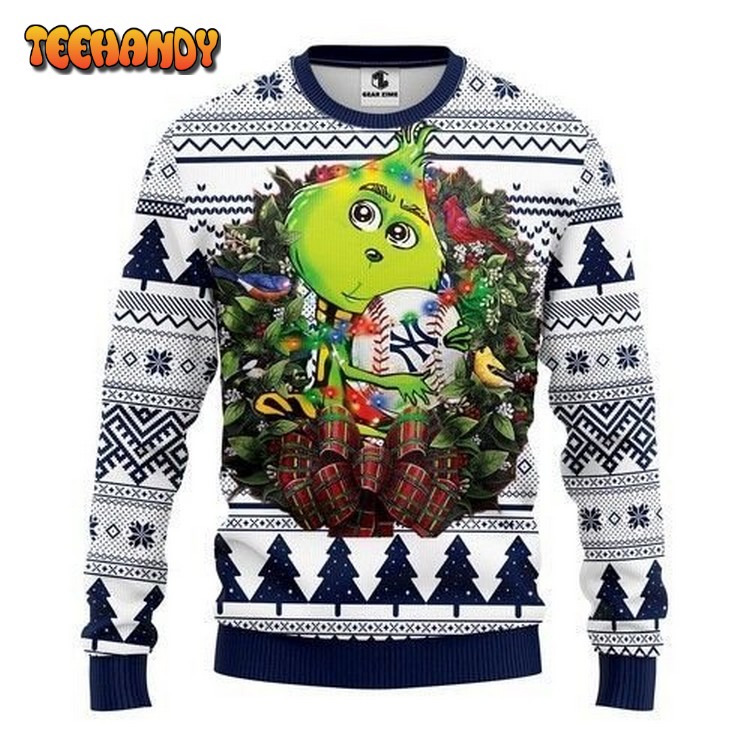 New York Yankees Grinch Hug Ugly Christmas Sweater