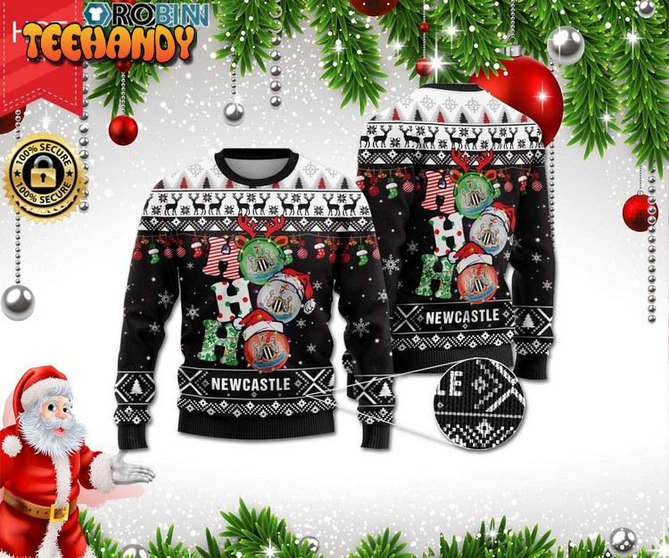 Newcastle Ho Ho Ho 3D Print Christmas Wool Sweater, Ugly Sweater