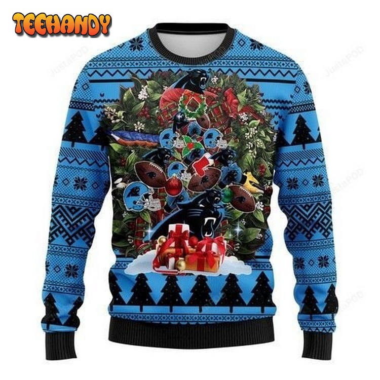 Nfl Carolina Panthers Tree Christmas Ugly Christmas Sweater