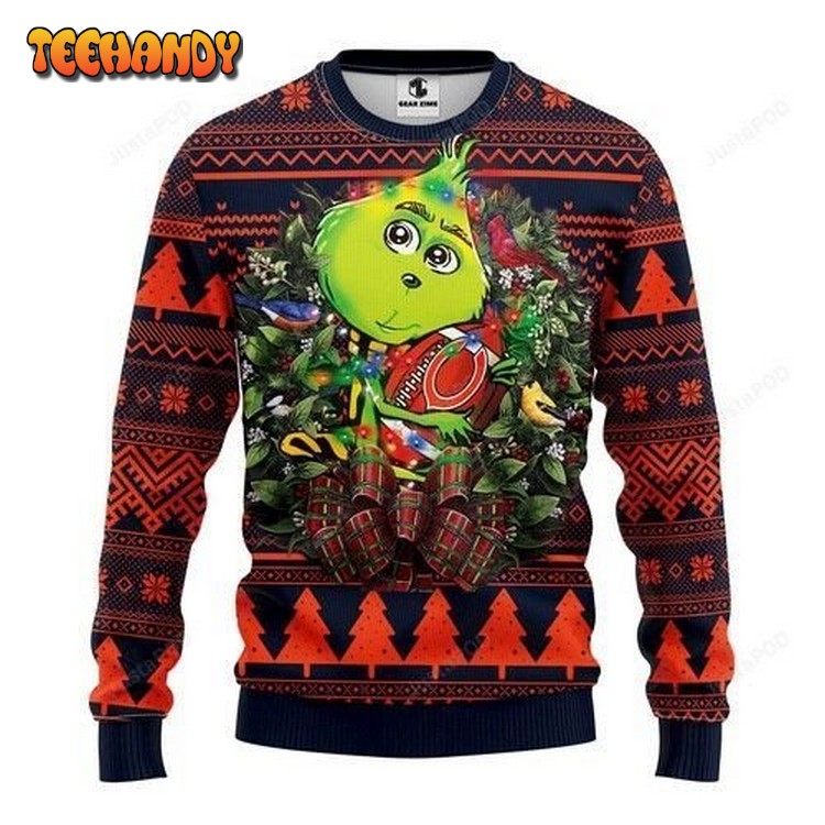 Nfl Chicago Bears Grinch Hug Ugly Christmas Sweater