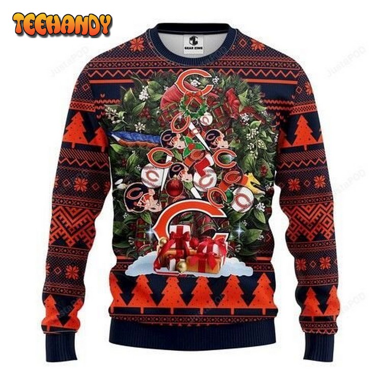 Nfl Chicago Bears Tree Christmas Ugly Christmas Sweater