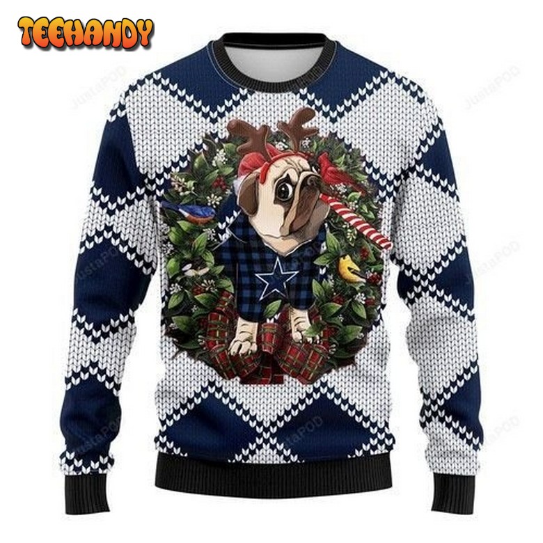 Nfl Dallas Cowboys Pug Dog Ugly Christmas Sweater