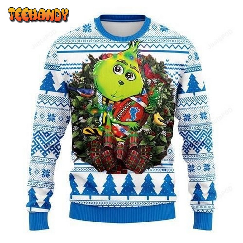 Nfl Detroit Lions Grinch Hug Ugly Christmas Sweater