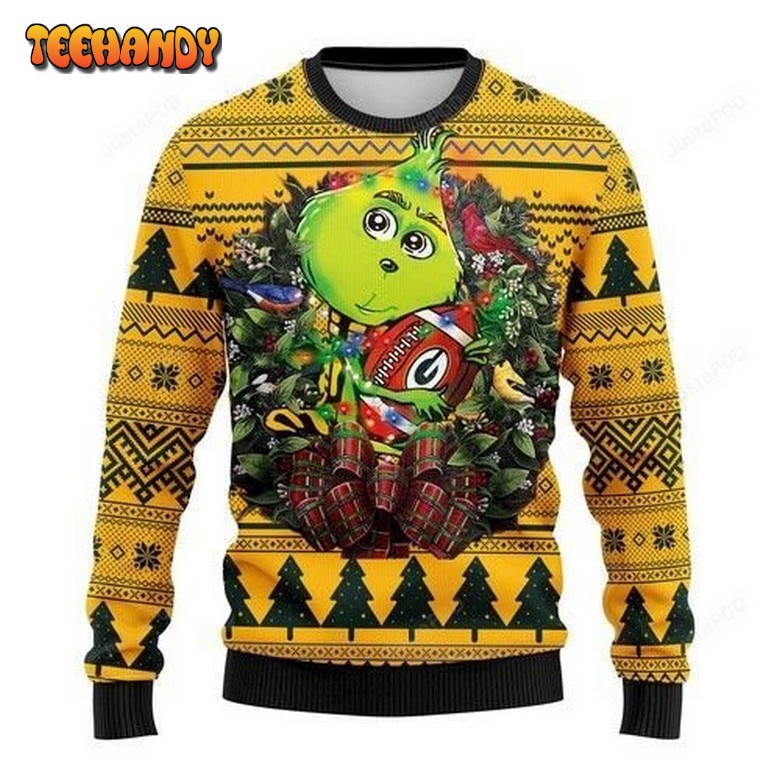 Nfl Green Bay Packers Grinch Hug Ugly Christmas Sweater