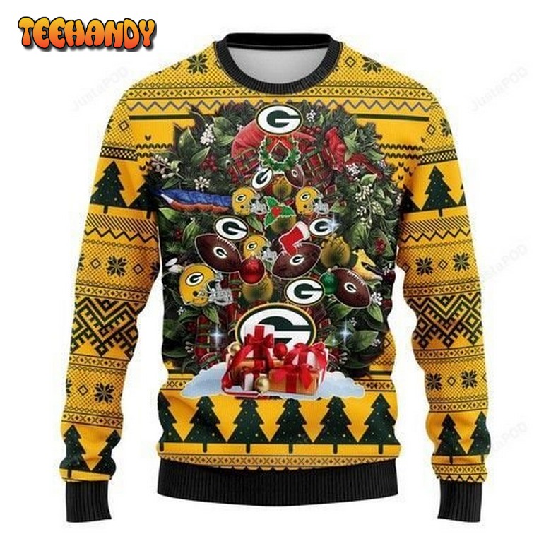 Nfl Green Bay Packers Tree Christmas Ugly Christmas Sweater