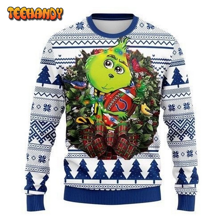 Nfl Indianapolis Colts Grinch Hug Ugly Christmas Sweater