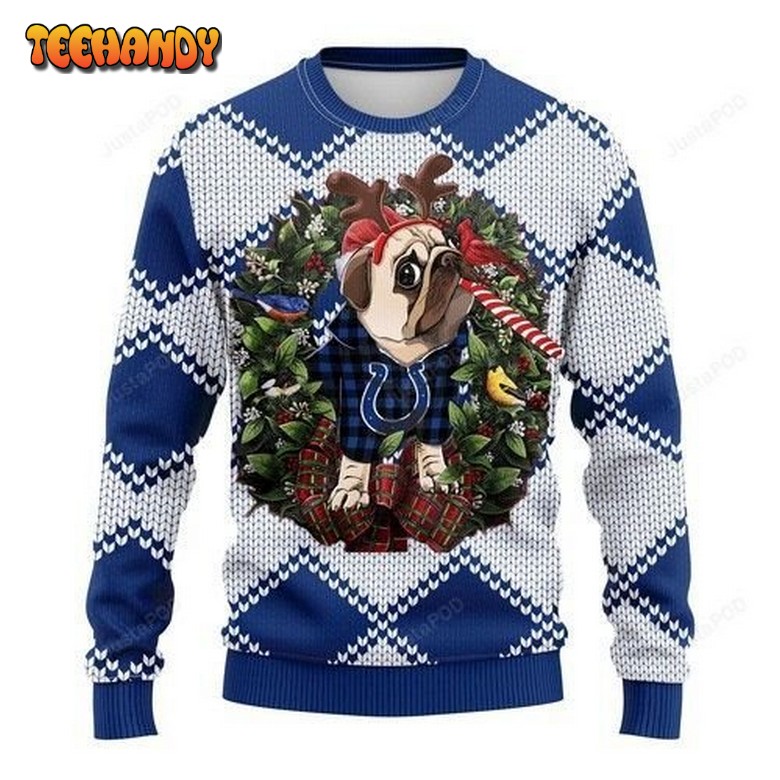 Nfl Indianapolis Colts Pug Dog Ugly Christmas Sweater