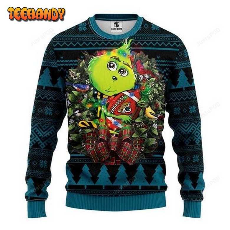 Nfl Jacksonville Jaguars Grinch Hug Ugly Christmas Sweater