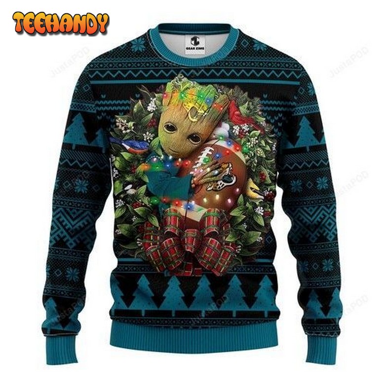 Nfl Jacksonville Jaguars Groot Hug Ugly Christmas Sweater