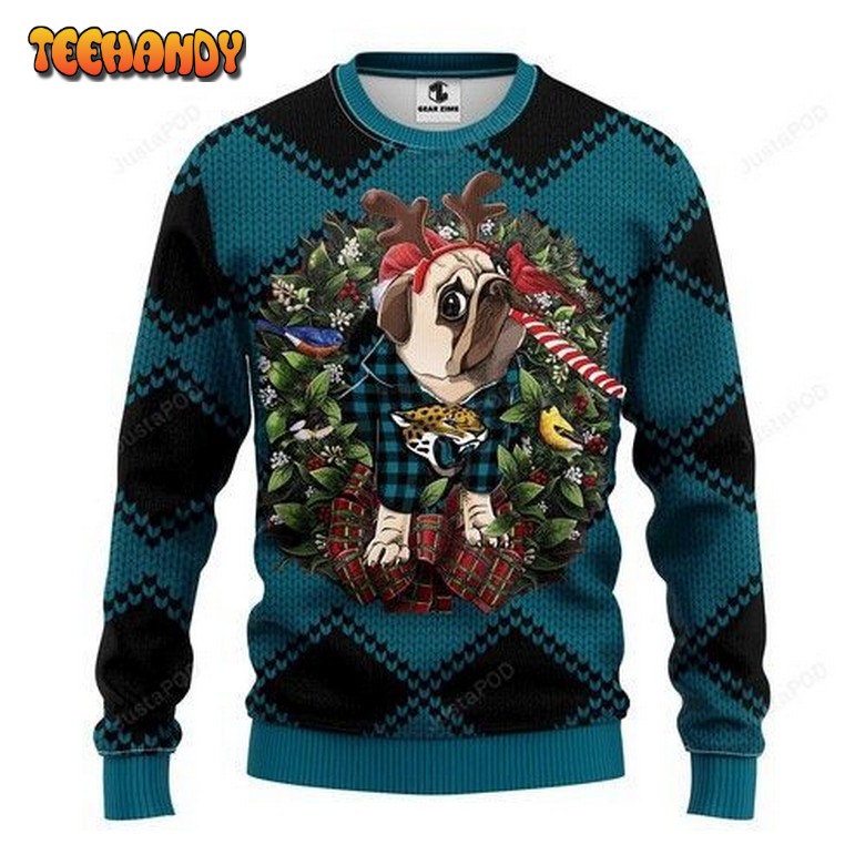 Nfl Jacksonville Jaguars Pug Dog Ugly Christmas Sweater