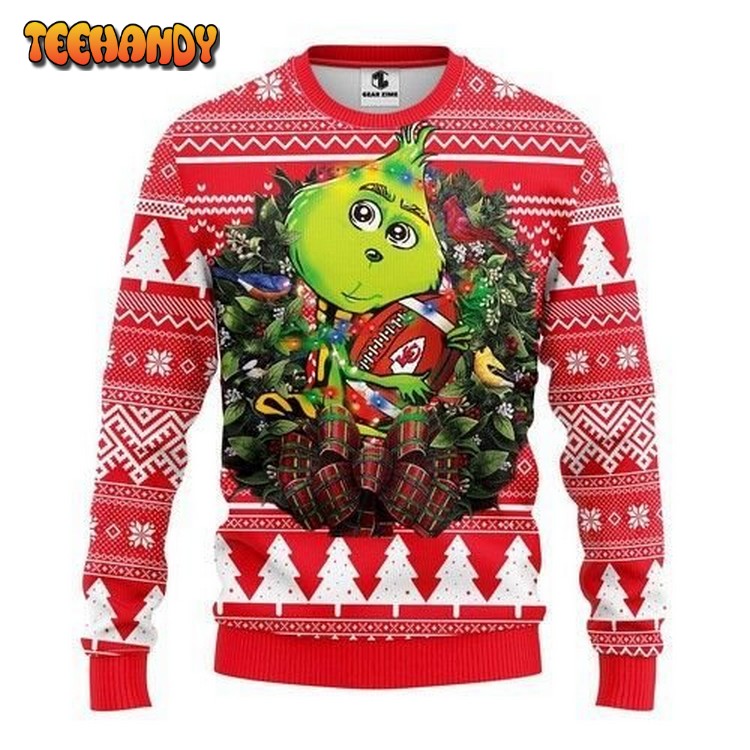 Nfl Kansas City Chiefs Grinch Hug GG Assortment Ugly Sweatshirt