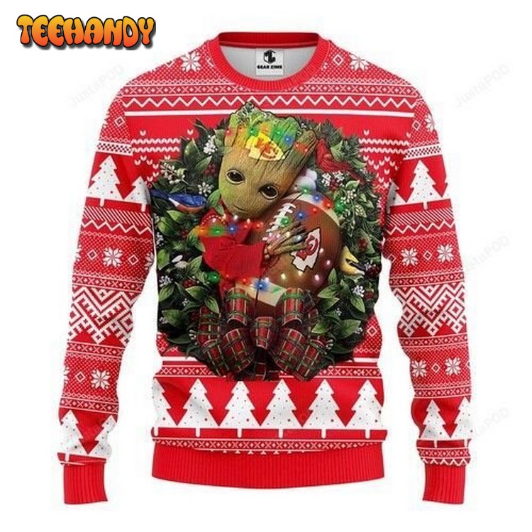 Nfl Kansas City Chiefs Groot Hug Ugly Christmas Sweater