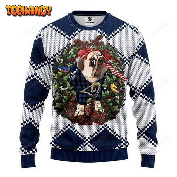 Nfl Los Angeles Rams Pug Dog Ugly Christmas Sweater