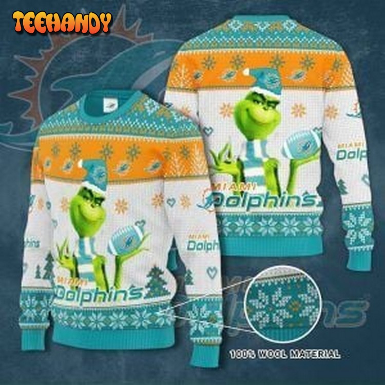 NFL Miami Dolphins Grinch Ugly Christmas Sweater