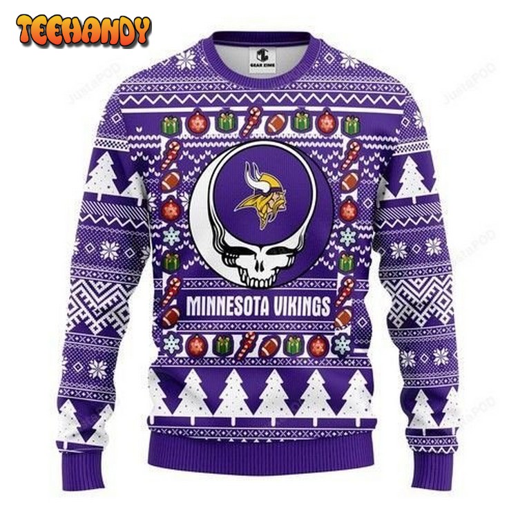 Nfl Minnesota Vikings Grateful Dead Ugly Christmas Sweater