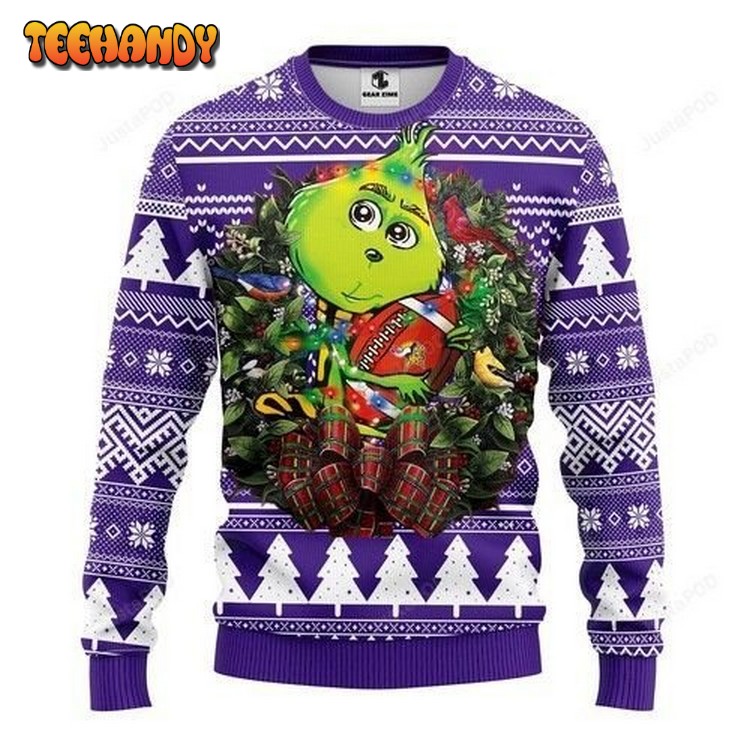 Nfl Minnesota Vikings Grinch Hug Ugly Christmas Sweater