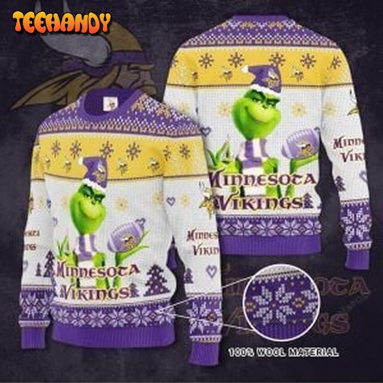 NFL Minnesota Vikings Grinch Winter Ugly Christmas Sweater