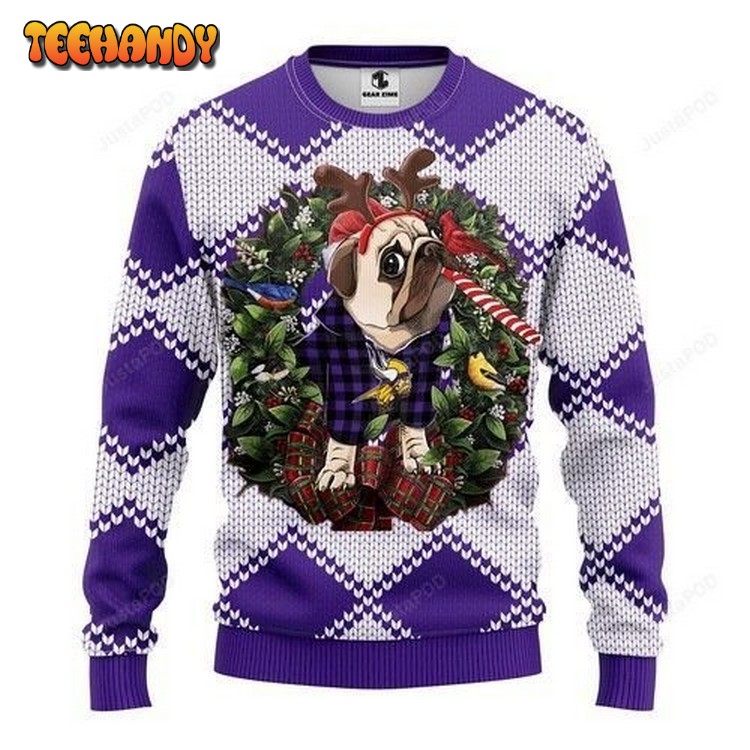 Nfl Minnesota Vikings Pug Dog Ugly Christmas Sweater