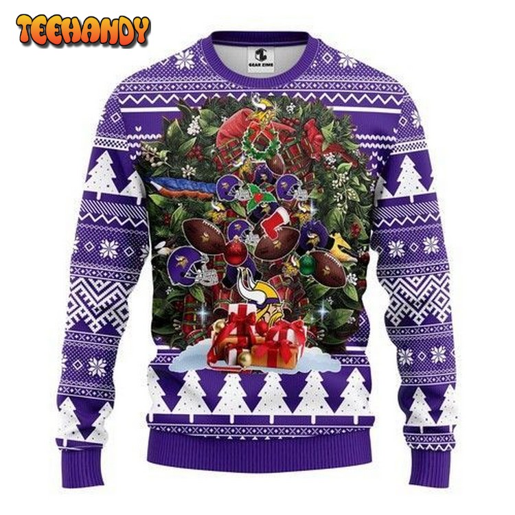 Nfl Minnesota Vikings Tree Christmas Ugly Christmas Sweater