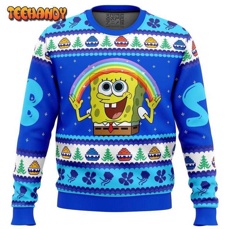 Nickelodeon Cartoons Rainbow SpongeBob Ugly Christmas Sweater