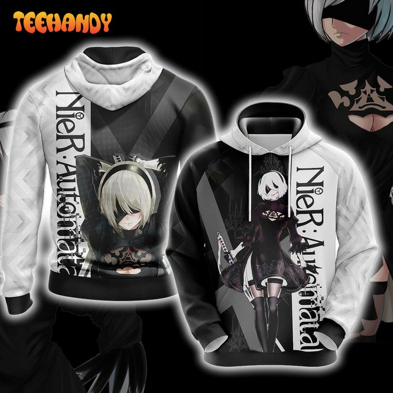 Nier Automata – 2B Unisex 3D Hoodie All Over Print Hoodie