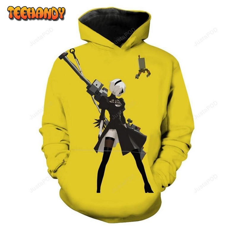 Nier Automata Yellow 3D Hoodie For Men Women Hoodie