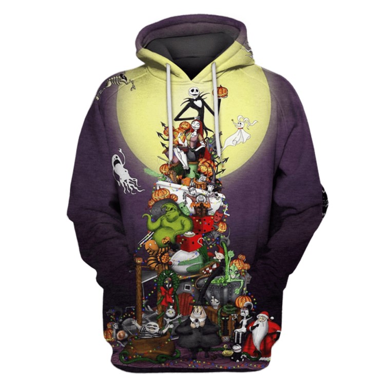 Nightmare Before Christmas Tree Jack And Sally 3D Printed Hoodie