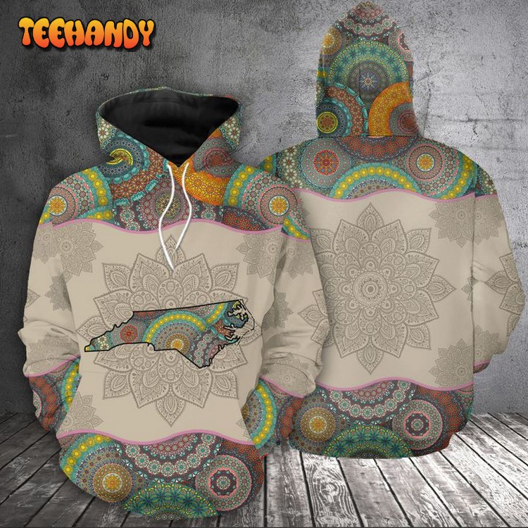 North Carolina State Mandala 3D Printed HoodieZipper Hoodie