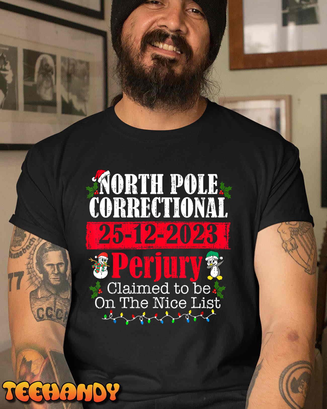 North Pole Correctional Perjury Family Matching Christmas T-Shirt