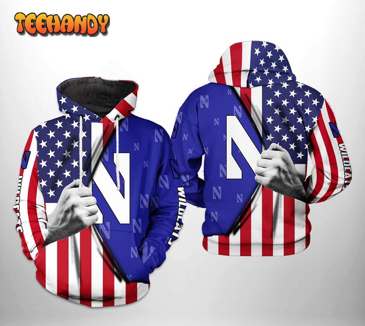 Northwestern Wildcats NCAA US Flag 3D Printed Hoodie