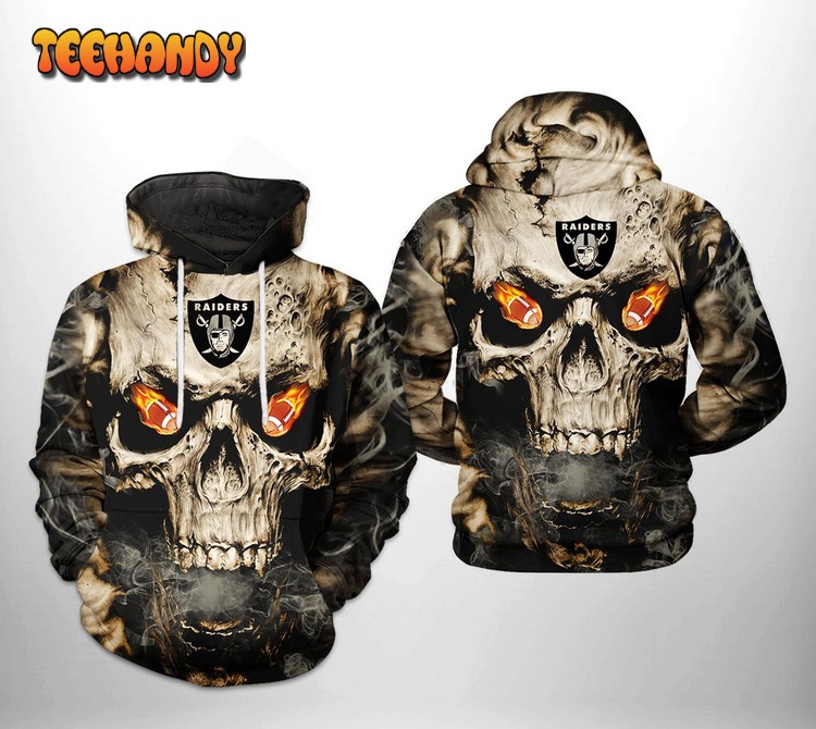 Oakland Raiders NFL Skull Team 3D Printed Hoodie Zipper Hoodie