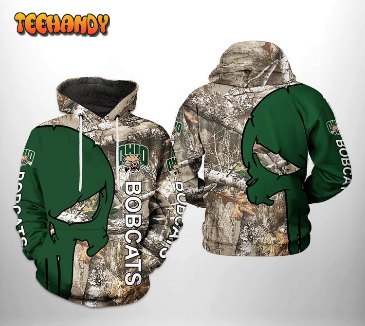 Ohio Bobcats NCAA Camo Veteran Hunting 3D Printed Hoodie