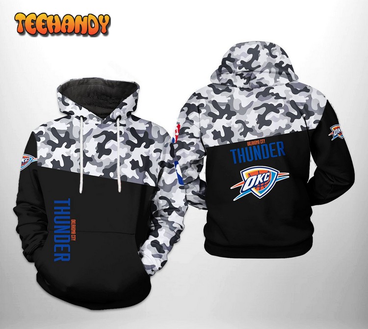 Oklahoma City Thunder NBA Camo Veteran Team 3D Printed Hoodie